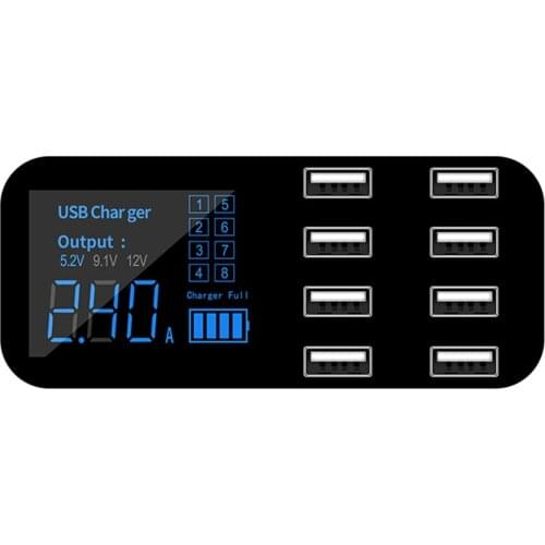 8 ports USB output car charger Multi-Port USB Charger for Car 8-Port Car Lighter Charging Station Hub with LCD Display