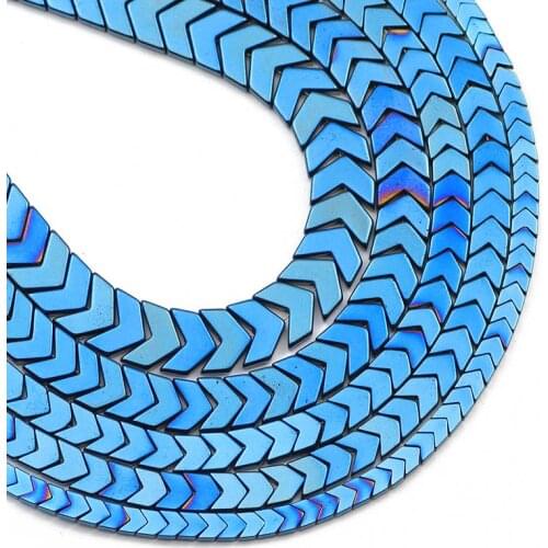 4/6/8/10mm Blue Arrows Shape Natural Hematite Stone Spacer Charm Loose Beads For Jewelry Making DIY Bracelets Accessories