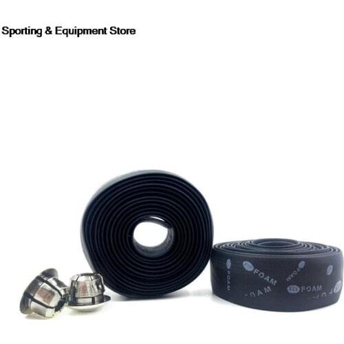 Black/Blue Cycling Handle Belt Bike Bicycle Cork Handlebar Tape Wrap +1 Bar plug