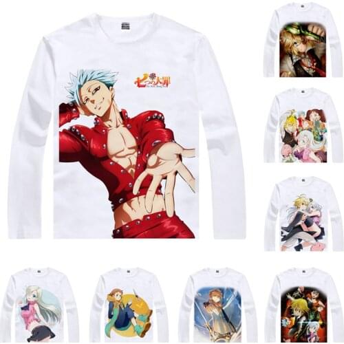Coolprint Anime Shirt The Seven Deadly Sins T-Shirts Multi-style Long Sleeve 7DS Meliodas Hawk Ban Cosplay Motivs Kawaii Shirts