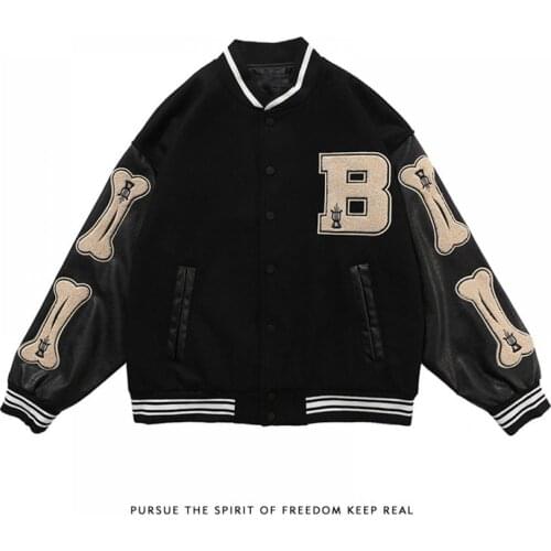 Harajuku Bomber Jackets Women Coat Mens Couple Baseball Jacket Oversize Autumn Unisex Boyfriend Style Varsity Hiphop Streetwear