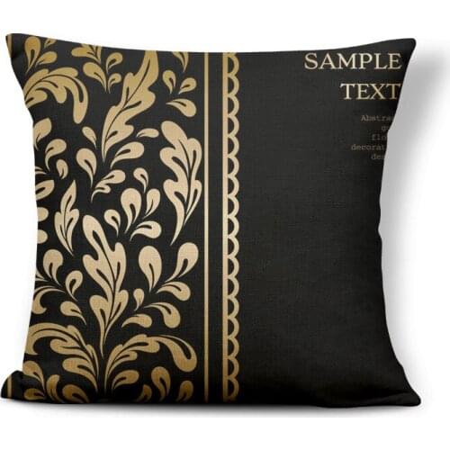 Hot Sale High Quality VINTAGE Luxury Europe Black Gold Cushion Cover Decorative Throw Pillows Pillowcase Cushions Home Decor