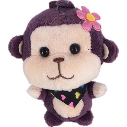 Small 10CM Monkey Plush Stuffed TOY , Keychain DOLL Wedding Gift