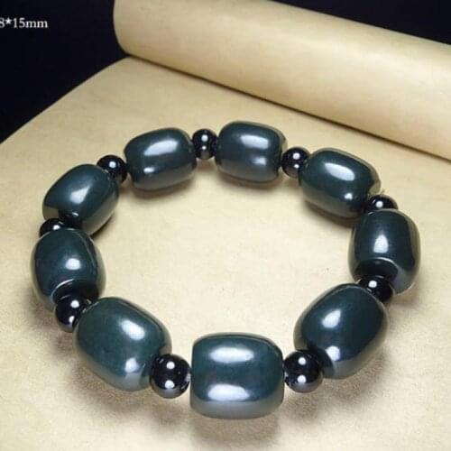 Mens Xinjiang Hetian Jade Bracelet Genuine Natural Green Jades Bracelets Real Chinese Jades Stone Fashion Accessories Jewellery