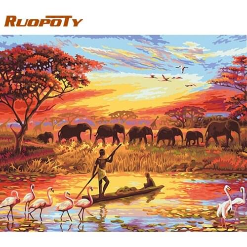 Natural Scenery DIY Oil Painting Paint by Number Kit Painting for Adults Kids Arts Craft for Home Wall Decor 50x65cm diy frame