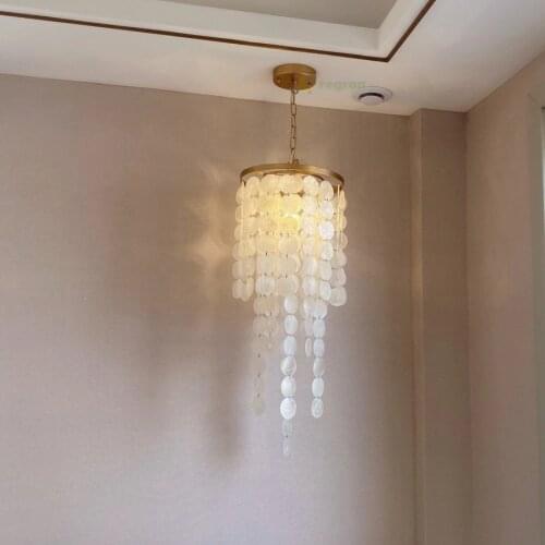 Nordic Dining Room Hanging Lights Modern Stair Lamp Shell bedroom Verlichting Hanglamp Clothing Store Bedside Pendant Lights