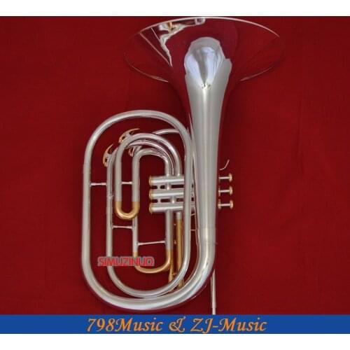 Silver Plated Marching French horn gold plated valves cup With Case