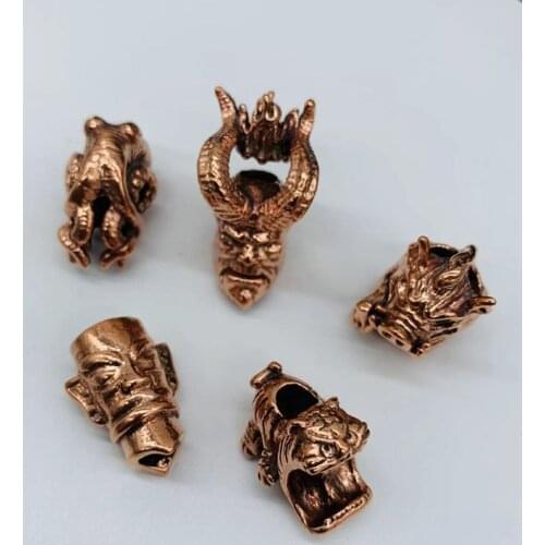 Retro Brass Punk Statue Small Ornament Copper Animal Sculpture Incense Burner Home Desk Decoration Pet Keychain DIY Accessories