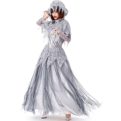 Retro Style Skeleton Ghost Bride Halloween Ghost Festival Ghost Princess Cosplay Costume Nightmare Before Christmas