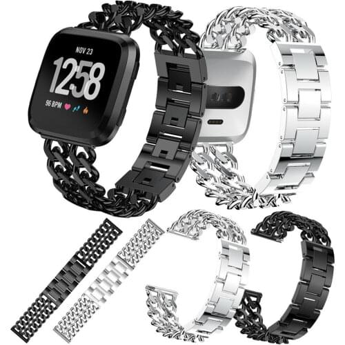 For Fitbit Versa Lite Replacement Cowboy Wrist Band Stainless Steel Watch Strap