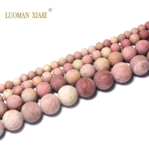 Fine AAA 100% Natural Dull Polish Matte Rhodochrosite Round Stone Beads For Jewelry Making DIY Bracelet Necklace 4/6/8/10mm