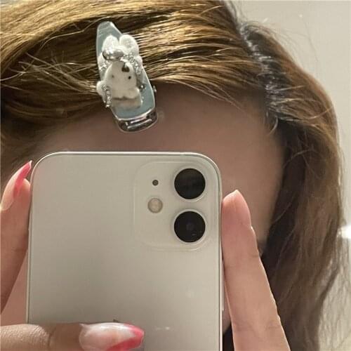 Korean Bear Love Hair Accessories for Women Metal Hair Clip Geometric Hairpin Silver Color Hair Pins Headdress Hairpins for Girl