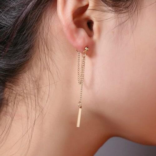 6.5cm Long Fashion Tassel Earrings For Women Gold Silver Color Earing Korean Earrings Drop Earings Jewelry Oorbellen Pendientes