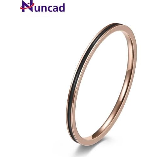 1mm Rose Gold Dripping Oil Can Be Stacked for Womens Titanium Steel Ring Tail Ring AAA Quality