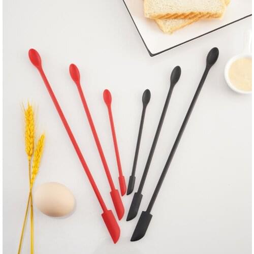 3Pcs Mini Silicone Small Tip Jam Spatula Cream Spoon Mixing Butter Stick Kitchen Pastry Cake Decoration Tools Baking Accessories