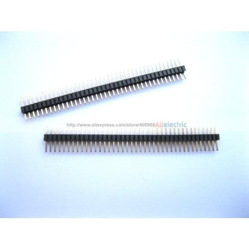 300 Pcs Gold Plated 1.27mm Breakable Pin Header 1x40 40pin Male Single Row Strip