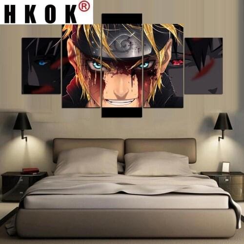 HKOK 5 Panels Anime Cartoon Character Posters Printed Modular Canvas Painting Home Decor Modern Wall Art Pictures Living Room
