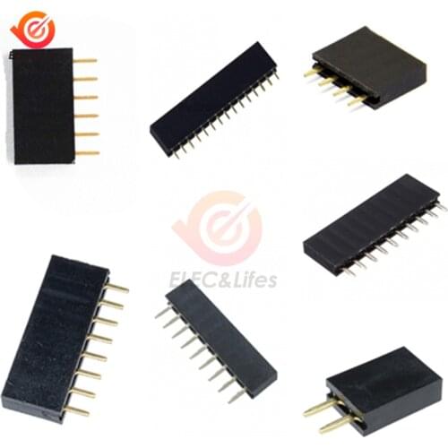 50Pcs/Lot 2.5mm 2Pin 4Pin 6Pin 8Pin 9Pin 10Pin 15Pin Single Row Female Connector PCB Board Pin Header Socket For Arduino