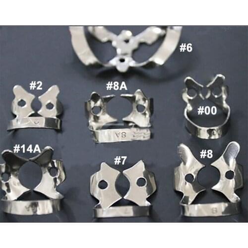 7PCS/Set Stainless Steel Dental Rubber Dam Clamp Endodontic Restorative Clip Holder Oral Orthodontic Material Newly
