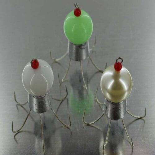 1pcs Eight-band Hooks Octopus Squid Mullet Hook 55g Glow Green Luminous Bead Lead Head Jig Hooks Fishing Lure baits Accessories