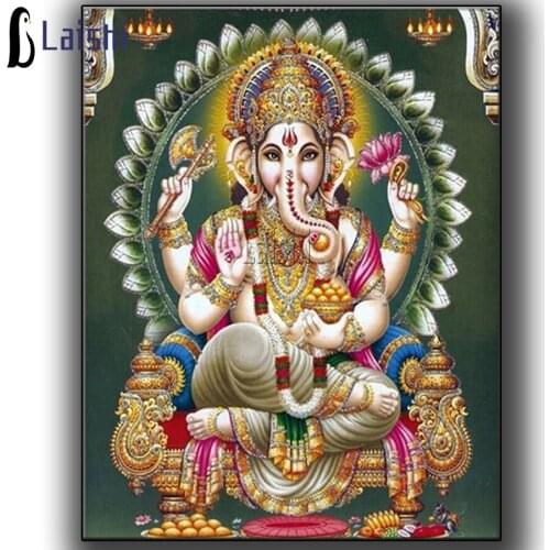 NEW full Square Diamond Painting Cross Stitch 5D DIY Diamond Embroidery Lord Ganesha Religions Picture Of Rhinestone Home Decor