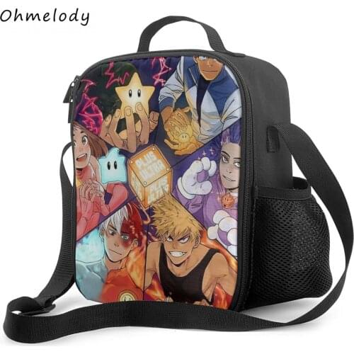 My Hero Academia Anime Boys Girls Lunch Bags Crossbody Lunch Bags Cooler Insualtion Bag for School Work Picnic
