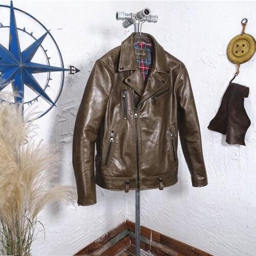 Free shipping.Classic vintage biker leather jacket.Batik thick cowhide coat.slim mens quality leather clothes.fashion young