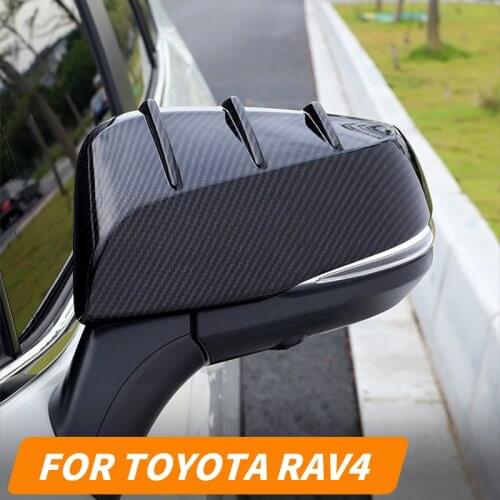 Carbon Fiber Rearview Mirror Cover, Rear View Mirror Cover Decoration Modification Accessories for Toyota RAV4 2020 2021