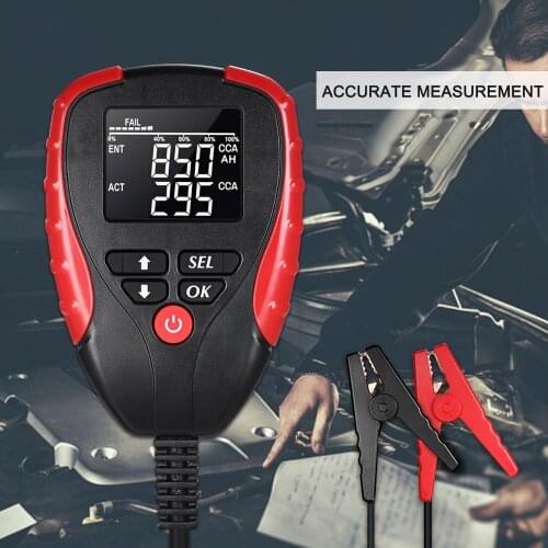 Digital 12V Car with AH/CCA Mode Automotive Load Tester and Analyzer of Battery Life Percentage Voltage