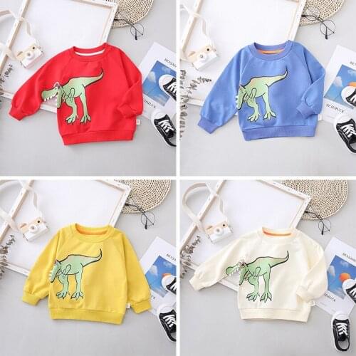 Kids Boys Autumn Sweatshirt Cartoon Dinosaur Children Toddler Tops Clothing