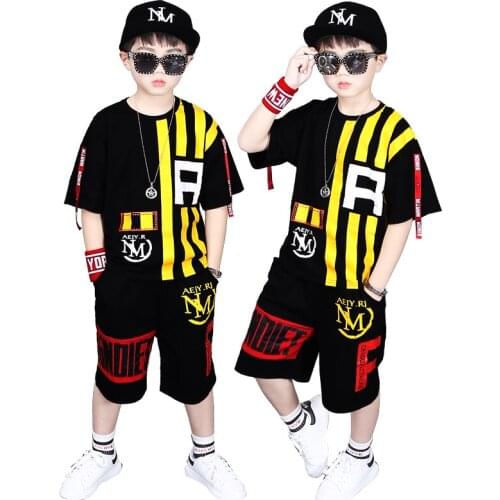 2018 Boys Sets Summer Clothes T shirt + short Harem Pants cotton sports printed outfits Children Tracksuit For 4 6 8 10 12 Years