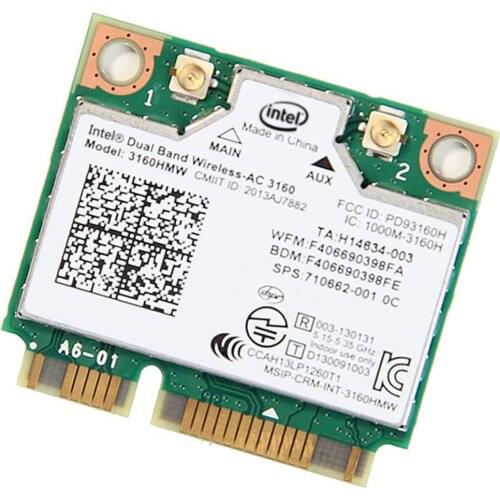 Intel 3160AC 3160HMW 433M Dual-band wireless card 4.0 Bluetooth 5G 802.11ac Applicable to INTEL HM65 MINI PCIE