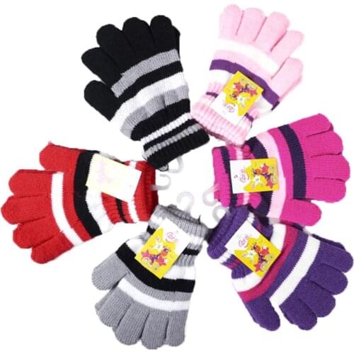 Stretchy Mittens Children Girls Boys Kids Warmer New Knitted Gloves Winter