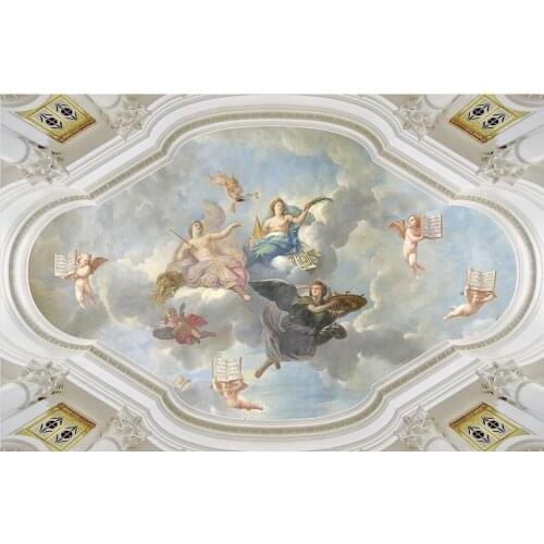 Europe style Angel ceiling frescoes Ceiling murals wallpaper papel parede mural wallpaper 3d wall murals wallpaper
