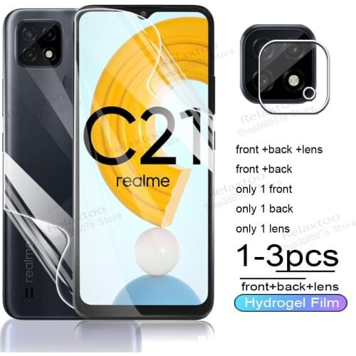 Original front back hydrogel films lens glass for realme C21 c 21 21c 6.5" anti-scratch screen protection films realmec21