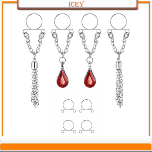 Step Expert Group Combine Hang Circle False Milk Ring Suit Stainless Steel Drip Zirconium Stone Puncture Ornaments