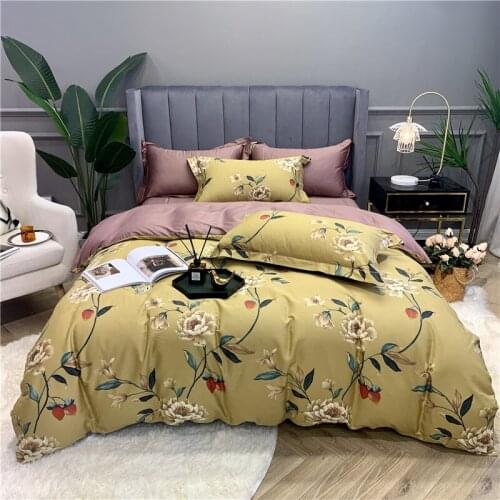 600TC Egyptian Cotton Bedding Set Duvet Cover Set Flat Sheet Pillowcase Bed Set For Adult