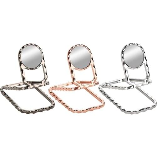 Creative Magnetic Phone Holder Stand Universal Metal Phone Holder Dual Folding Desk Stand for Mobile Phone Tablet