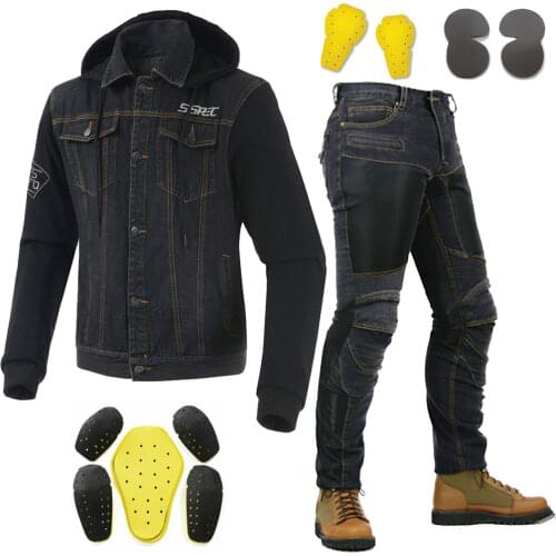 SSPEC Jacket Komine Pants Denim Motorcycle Jacket Pants Suits Motorbike Riding Jacket Full Body Protective Gear Armor Clothing