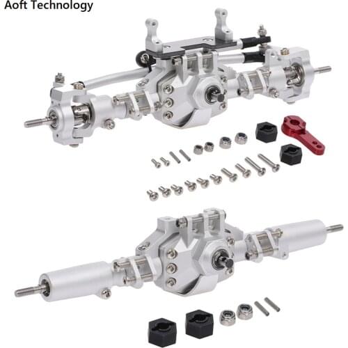 Metal Front Rear Portal Axle Aluminum Alloy CNC Full Anodized for 1/10 RC Crawler Car Axial SCX10 II 90047 90046 Upgrade Parts