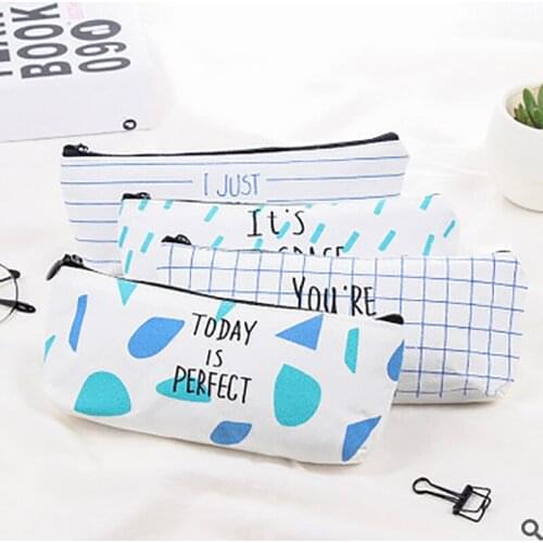Large Capacity Canvas Pencil Cases Cute Kawaii Bear Pencil Box Big Pen Case For Girls Korean Stationery Office School Supplies