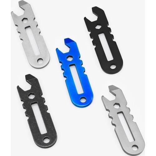 6 In 1 EDC Set Stainless Steel Screwdriver Mini Multifunctional Shape Slotted Bottle Opener Keychain Pocket Repair Survival Tool