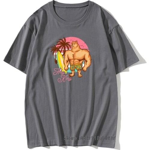 Men 100% Cotton T Shirt Adult Swole Doge Vs Cheems Drawing Art Funny Meme T-shirts Guys Graphic Tops & Tees