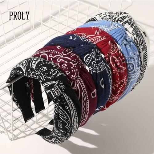PROLY New Fashion Women Hairband Classic Leaf Flower Headband Ethnic Style Bohemia Turban Hair Accessories Wholesale