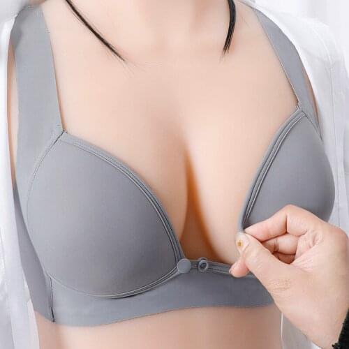 Pregnancy clothes nursing bra with open breast feeding underwear pregnancy clothes for pregnant women front button bra wirefree