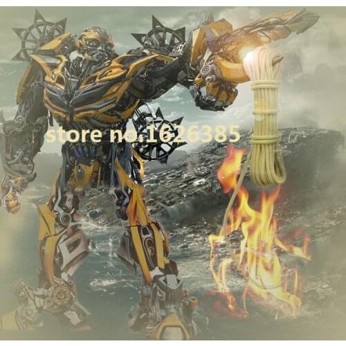 10.5MMX5M 3000KG fast descend fire-proof fibre rope army aerial working sport heat-proof, flame retardant harness lifting chain