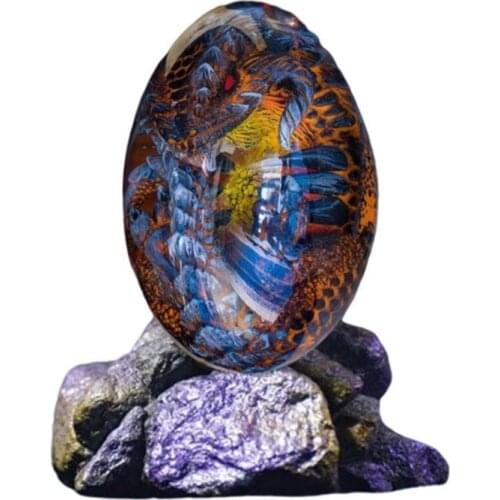 Lava Dragon Egg Crystal Transparent Lava Dinosaur Egg Resin Sculpture Souvenir Home Decoration Crafts Car Decoration