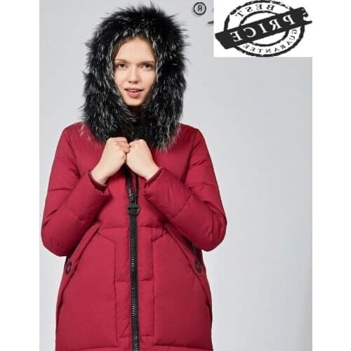Down Jacket Womens Raccoon Dog Fur Collar Warm Coat Female Winter Parkas Woman Hooded Clothes 2021 Mujeres Abrigos Pph135a