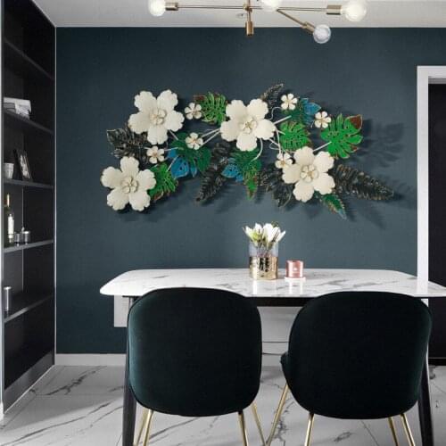 Luxury Creative Living Room Sofa TV Background Nordic Pendant Metal Three-dimensional Flower Wall Decoration