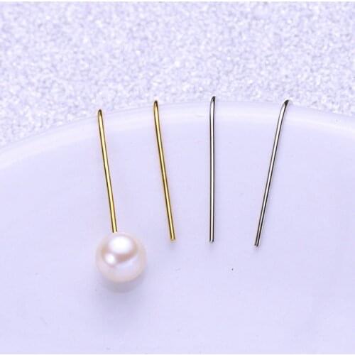 2 Color 925 Silver Pearl Earrings Fashion Drop Earrings Findings Exquisite Jewelry Parts Fittings Womens Accessories